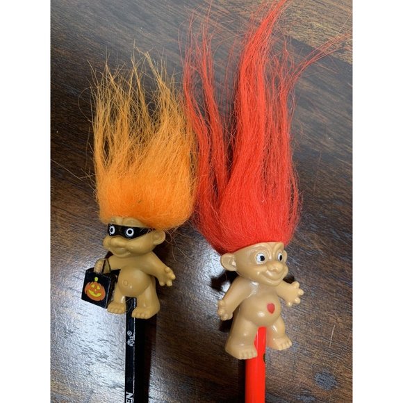 Vintage Pencils w/Toppers lot of 11 Russ Three Star Swallow Troll Animals NEW - Picture 6 of 14